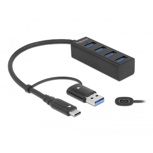 DELOCK 63828 HUB & CONCENTRATEUR USB 3.2 GEN 1 (3.1 GEN 1) TYPE-A + TY