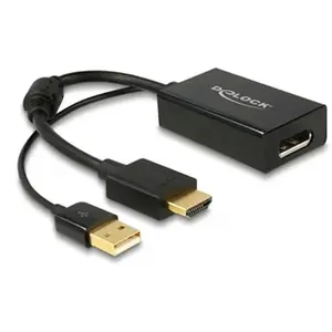 Comparateur de prix : Delock 62667 Adaptateur HDMI-A mâle - DisplayPort 1.2 femelle noir