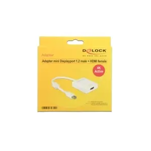Comparateur de prix : Delock - 62612 - mini DisplayPort 1.2 - hdmi - Male connector / Female connector - 0,2 m - Blanc