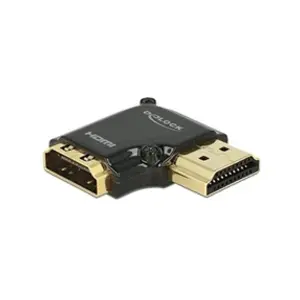 Comparateur de prix : DeLOCK Adaptateur HDMI HDMI (F) pour HDMI (M) noir connecteur à angle droit, support 4K