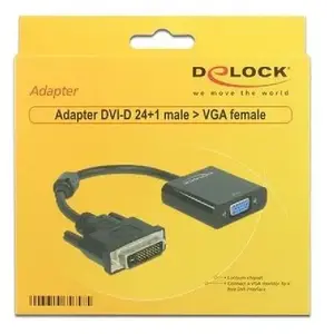 Comparateur de prix : Delock 65658 Adaptor Cable DVI 24 + 1 Male to VGA Female Black