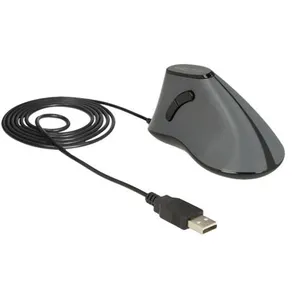 Comparateur de prix : Souris ergonomique pour droitiers - DELOCK - Optique 5 boutons - Filaire USB - Gris, noir