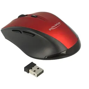 Comparateur de prix : Souris optique sans fil 2.4 GHz Delock - Noir/Rouge - 5 boutons - 1600 dpi