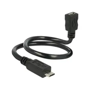 DeLOCK 0.35m, 2xUSB2.0 Micro-B câble USB 0,35 m USB 2.0 Micro-USB B Noir pas cher