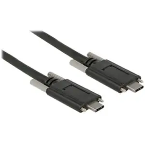 Comparateur de prix : DeLOCK - Câble USB - 24 pin USB-C (M) pour 24 pin USB-C (M) - USB 3.1 Gen 2 - 3 A - 1 m - vis moletées - noir