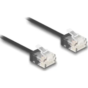 Delock Câble de réseau RJ45 Cat.6 UTP Ultra Slim 0.3 m noir pas cher