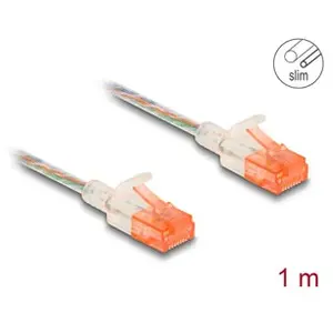 DeLOCK Câble réseau RJ45 Cat.6A U/UTP Slim 1m transparent pas cher