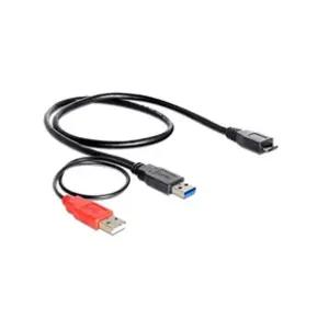 Delock - Cable usb Y-Anschl USB3.0 Type a - Micro b St/St 20cm (82909) pas cher