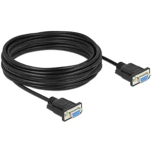 DeLock Câble null modem série DB9 RS232 - F/F Noir - 10 m pas cher