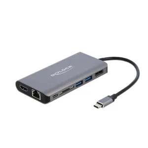 DeLOCK 87683 Station d'accueil avec Fil USB 3.2 Gen 1 (3.1 Gen 1) Type-C Gris