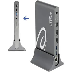 DeLOCK 87772 Station d'accueil avec Fil Thunderbolt 3 Gris pas cher