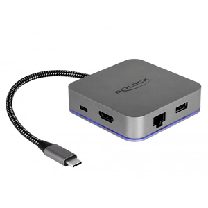 Station d'accueil Delock 87742 USB-C HDMI 4K LAN 87W LED pour tablettes pas cher