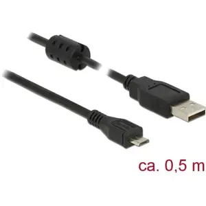 Comparateur de prix : DeLOCK - Câble USB - USB (M) pour Micro-USB de type B (M) - USB 2.0 - 50 cm - noir