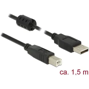 Câble USB DELOCK - 1.5m - USB 2.0-A/USB 2.0-B - Double blindage - Noir pas cher