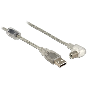 DeLOCK 2m, USB2.0-A/USB2.0-B câble USB USB A USB B Argent, Transparent pas cher