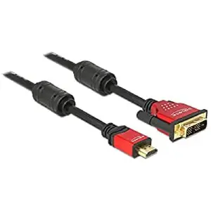 Câble vidéo DeLOCK - HDMI / DVI - 3m - Bloc inducteur à ferrite pas cher