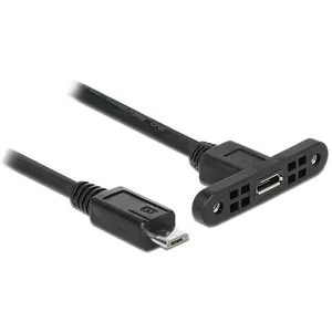 Comparateur de prix : DeLOCK Rallonge de câble USB Micro-USB Type B (M) pour Micro-USB Type B (F) rackable sur panneau USB 2.0 25 cm noir
