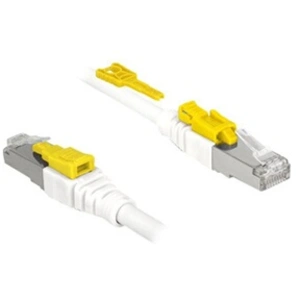 Comparateur de prix : DeLOCK Secure - Cordon de raccordement - RJ-45 (M) pour RJ-45 (M) - 5 m - STP - CAT 6a - sans halogène - blanc