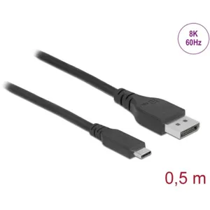 Delock Bidirectionnel USB Type-C vers DisplayPort câble (DP Alt Mode) 8K 60Hz 0.5m DP 8K certifié pas cher