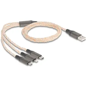 DeLock USB-A RGB vers USB-C/microUSB/Lightning 2.0 - 1.2 m pas cher