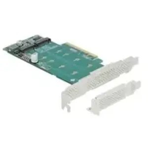 Delock - pci Express x8 Karte zu 2 x intern NVMe M.2 Key m - Bifurcation (89045) pas cher