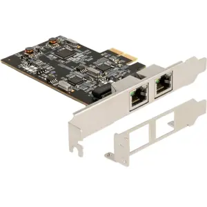 Delock Carte PCI Express x2 vers 2 x RJ45 2,5 Gigabit, Carte réseau