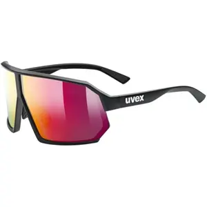 Lunettes Uvex Sportstyle 237 noir mat avec verres à effet miroir rouge pas cher