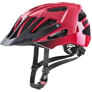 uvex Quatro CC - Casque de VTT sûr pour Hommes et Femmes - Réglage de la Taille Individuel - Visière Réglable - Dark Red - Black Matt - 52-57 cm