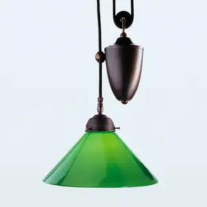 Berliner Messinglampen Suspension Jonas avec abat-jour vert pas cher