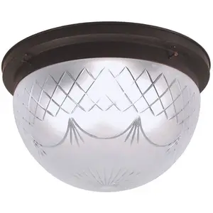 Berliner Messinglampen Plafonnier Karolin avec abat-jour en verre déco...Vendu parluminaire