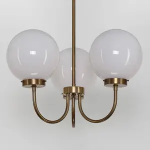 Berliner Messinglampen Lustre en laiton D119 à 3 lampesVendu parluminaire