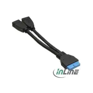 Comparateur de prix : InLine 33445I Câble Adaptateur 2 Prises Femelles A vers Prise mâle USB 3.0 19 pôles