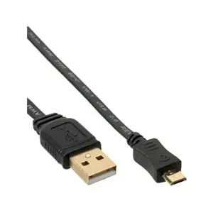 InLine Câble USB Micro-USB Type B (P) pour USB (P) USB 2.0 1 m plat noir pas cher