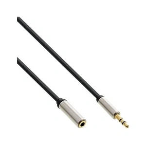 InLine 99231 Slim Câble Audio stéréo, Jack 3,5 mm mâle/Femelle Noir 1 mVendu pardarty
