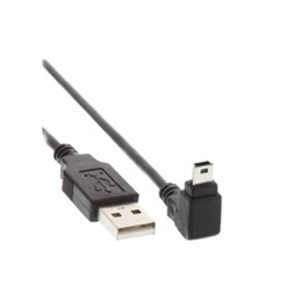 InLine® USB Type A mâle à Mini-USB mâle 5 broches coudées à 90 ° noir 2m pas cher
