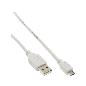 InLine - Câble USB - Micro-USB de type B (M) pour USB (M) - USB 2.0 - 5 m - blanc pas cher