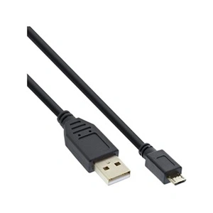 Câble Micro-USB 2.0 InLine®, USB-A Mâle / Micro-B Mâle, Contact or, 0,5m pas cher