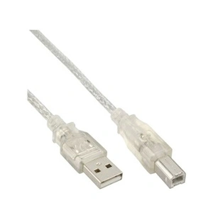 InLine - Câble USB - USB (M) pour USB type B (M) - USB 2.0 - 30 cm - blanc, transparent pas cher