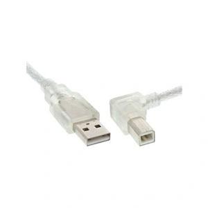 Câble USB 2.0, InLine®, A à B plié à droite, transparent, 0,3m pas cher
