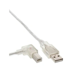 InLine - Câble USB - USB (M) pour USB type B (M) angle gauche - USB 2.0 - 30 cm - transparent pas cher