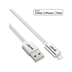 InLine - Câble Lightning - Lightning mâle pour USB mâle - 2 m - argent, aluminium pas cher