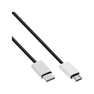 InLine 35844 câble USB 1,5 m USB 2.0 Micro-USB B USB C Aluminium, Noir pas cher