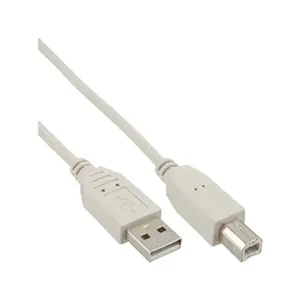 InLine 34550H Câble USB 2.0 AM/BM Contacts dorés 10 m Beige pas cher