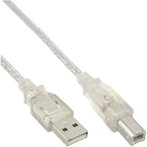 InLine 34555T câble USB 5 m USB A USB B Transparent pas cher