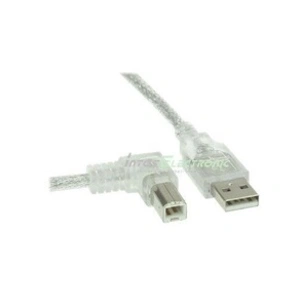 InLine 34520L Câble USB 2.0 A vers B coudé à Gauche Transparent 2 m pas cher