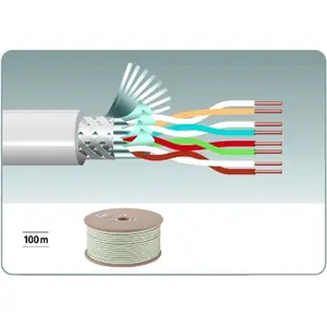 Comparateur de prix : Wentronic cat 6 câble de transmission 4x 2x awg23 1 treillis blindé 100 m gris