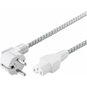 Goobay Câble D'alimentation C15 Textile 2m Blanc pas cher