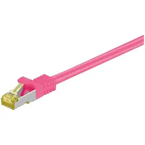 Goobay 91596 RJ45 Câble de Liaison, S/FTP (PiMF), avec CAT 7 Câble en Vrac, Magenta, 1.5m Longueur pas cher
