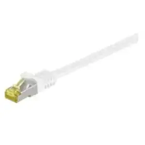 Comparateur de prix : Goobay 91089 RJ45 Câble de Liaison, S/FTP (PiMF), avec CAT 7 Câble en Vrac, Blanc, 0.25m Longueur
