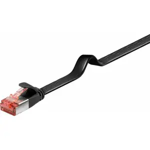 Cat 6 Câble de liaison plat, u/ftp, Noir, 2 m (94233) - Goobay pas cher